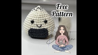 Návod na háčkovaní klíčenky Onigiri crochet onigiri hackovani [upl. by Chaunce]