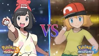 Pokemon Sun and Moon Trainer Moon Vs Alola Serena Selene Vs Serena [upl. by Eelrebmyk]