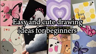 painting ideas  easy and cute paintings  painting for beginners [upl. by Rossy175]