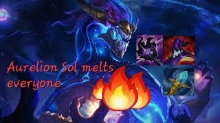 Aurelion Sol gameplay Melting the whole enemy team🔥🔥🔥 [upl. by Corny]