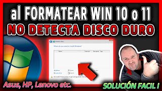 Al formatear no detecta disco duro ⭐Asus HP Lenovo⭐ Procesador de Gen 11 y Gen 12  Windows 10 y 11 [upl. by Zeke]