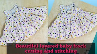 Baby frock cutting and stitching  Frill baby frock cutting amp stitching  DIY 6mon1year baby frock [upl. by Woods685]