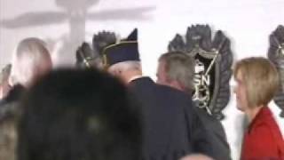 GWBush cries while singing GOD BLESS AMERICA Veterans Day [upl. by Ellertnom]