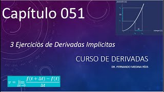 Derivadas Implícitas tres ejercicios Curso de Derivadas Cap 051 [upl. by Iruyas]