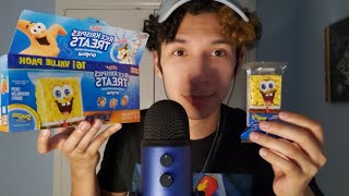 ASMR Trying the SpongeBob Limited Edition Rice Krispies Treats [upl. by Barris]