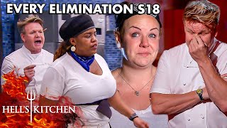 Tears Tantrums and Tactics  Every Elimination from Season 18  Hells Kitchen [upl. by Aninotna]