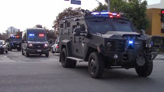 LAPD Metro Units Responding From Station [upl. by Airdnua424]