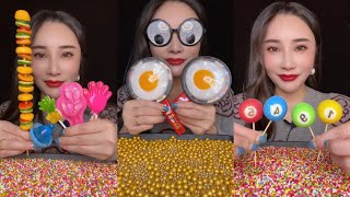 Candy crush sounds 😍 Satisfying ASMR mukbang treats asmr mukbang candy candy eating [upl. by Leahcar]