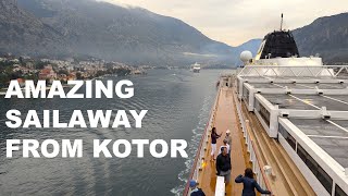 Viking Mediterranean Cruise Viking Venus Sailing Away from Kotor Time Lapse [upl. by Nesyrb]