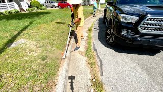 Lawn Edging with Stihl Edger First Time Use [upl. by Cumings]