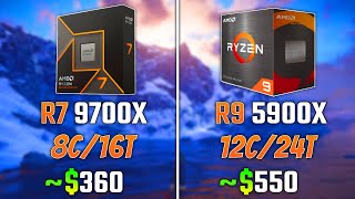 AMD RYZEN 7 9700X vs RYZEN 9 5900X  Test in 6 Games [upl. by Relly]