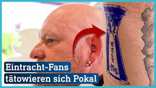 EintrachtFans nach EuropacupSieg im TattooHype  hessenschau [upl. by Olin]