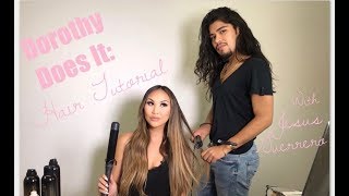 Dorothy Does It Learning how to do my own hair JLO inspired hair tutorial [upl. by Eleda]