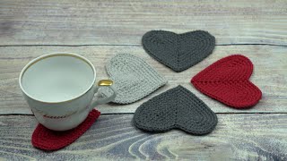 CORAZONES POSAVASOS TEJIDOS EN CROCHET [upl. by Vanden525]