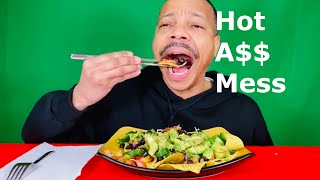 Nacho Challenge wChopsticks Tagged By Just Terry Being Me  By tayeats3170 mukbang food viral [upl. by Bridgette]