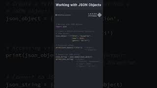 Working with JSON Objects in Python pythonlearning programming coding python [upl. by Dnaloy]