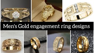 Affordable most stylish designs of mens gold engagement rings  Trendz hub [upl. by Thorpe]