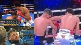 Rafael Espinoza gets caught CHEATING HOSPITALIZING Robeisy Ramirez with ELBOWS Breaking his EYE Bone [upl. by Ahseet429]