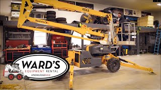 How To Operate A Haulotte 45XA Drivable Man Lift  Wards Rental Center Knowledgebase [upl. by Kcinnay444]