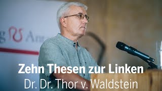 »Zehn Thesen zur politischen Linken«  Vortrag von Dr Thor v Waldstein auf dem Sommerfest 2023 [upl. by Anahc]