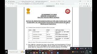 NOTICE ON TENTATIVE EXAM SCHEDULE FOR RRB [upl. by Ocire378]