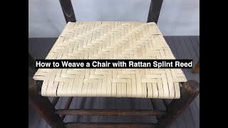 How to Weave a Chair with Rattan Splint Reed in a Herringbone Pattern [upl. by Ardnasirhc]