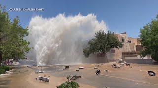 Water main break explodes out of road in NE Albuquerque [upl. by Kruger]