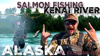 Salmon Fishing  Salmon Filleting  Sockeye Run  Kenai River  Kenai Alaska [upl. by Lebaron]