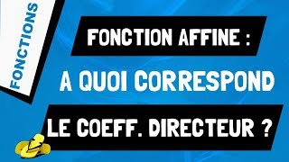 A quoi correspond le coefficient directeur dune fonction affine ou linéaire [upl. by Iphagenia]