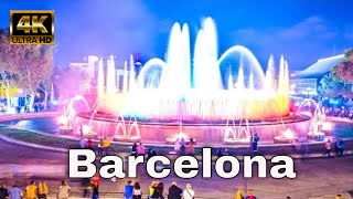 Magic Fountain of Montjuïc  Barcelona Spain 4K [upl. by Matthieu571]