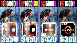 R9 5900X vs R7 5800X3D vs R7 5800X vs R7 5700X  Gaming Comparison [upl. by Nickolas]