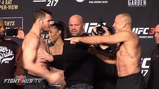 SAVAGE GEORGES STPIERRE LAUGHS amp MOCKS MICHAEL BISPING TO HIS FACE DURING FACE OFF [upl. by Wappes]