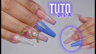 💅🏽 TUTO GELX  DES BIJOUX DONGLES  💎 POSE AMÉRICAINE [upl. by Akym]