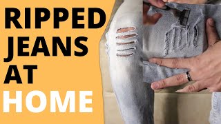 How To Make Your Jeans RIPPED  DIY [upl. by Cynera]