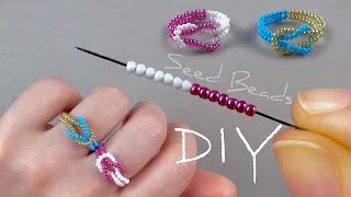 Love Knot Beaded Ring Easy Beaded Ring Tutorial PandaHallSelected [upl. by Vitoria]