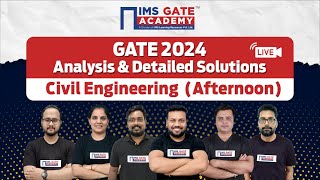 GATE 2024 Analysis amp Detailed Solutions  Civil Engineering Afternoon Session [upl. by Elletsirhc]