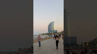 Spain Barcelona beach walk barcelona [upl. by Gaultiero460]