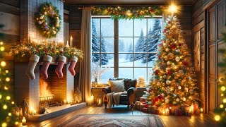 🔥Get Cozy In This Christmas Cabin With A Crackling Fireplace 🎄 Relaxing Piano Music [upl. by Avraham]