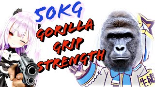 【Uruha Rushia】 Kanatas Gorilla 50kg grip strength【Collab】 [upl. by Lunna91]