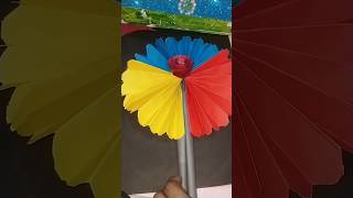 Paper Fan Flower  Paper Folding Hand  Paper craft shorts youtubeshorts youtube papercraft [upl. by Ahsilram726]