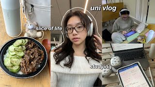 slice of life 🍵 realistic uni days in my life studying what i eat in a week amp iphone 15 unboxing [upl. by Kakalina]