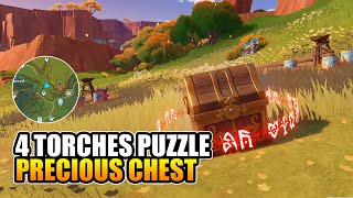 4 Torches Precious Chest Puzzle Basin Of Unnumbered Flames Genshin Impact 50 [upl. by Notslar693]