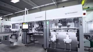 Packaging and labelling of pharmaceutical products in an automatic packaging machine from Schubert [upl. by Esnohpla319]