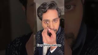 Easy Glitter amp rhinestones eye makeup for men amp everybody else 😂 [upl. by Adikram]