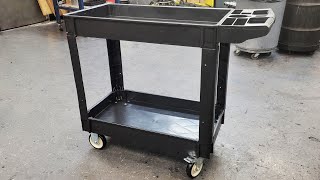 VEVOR Utility Service Cart 2 Shelf 550LBS Heavy Duty Plastic Rolling Utility Cart with 360° Swivel [upl. by Creigh]