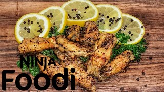 Ninja Foodi Lemon Pepper Chicken Wings  Ninja Foodi Recipes  Frozen to crispy in 20 min [upl. by Millburn]