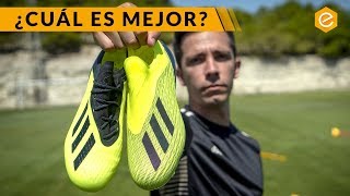 BOTAS DE FÚTBOL ADIDAS X18 CORDONES vs SIN CORDONES [upl. by Skutchan604]