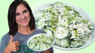 How to Make Creamy Cucumber Salad  Best Summer Side Dish Recipes  Well Done [upl. by Notlok]