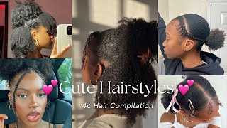 🔥Easy Natural Hairstyles for Black Women  4c Hair Compilation🔥 [upl. by Adnahsor]