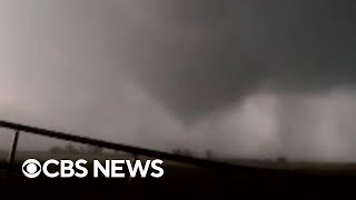 Tornadoes leave trail of destruction across Oklahoma [upl. by Connors]